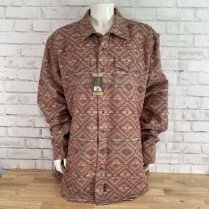 Wrangler Shirt Men's 2XLT Tall Pearl Snap Western Aztec Retro Shacket NWT